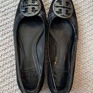 Tory Burch Black Logo Flats